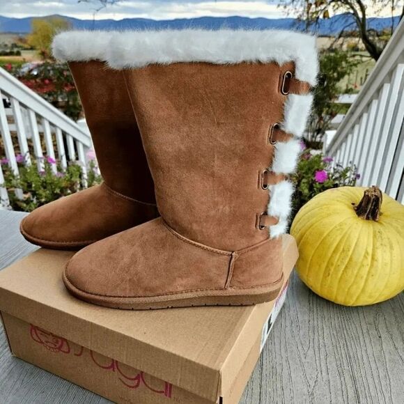 SUGAR Panthea winter women's CHESTNUT micro furry boots 2021 New in box sz 8 USA - Picture 2 of 16